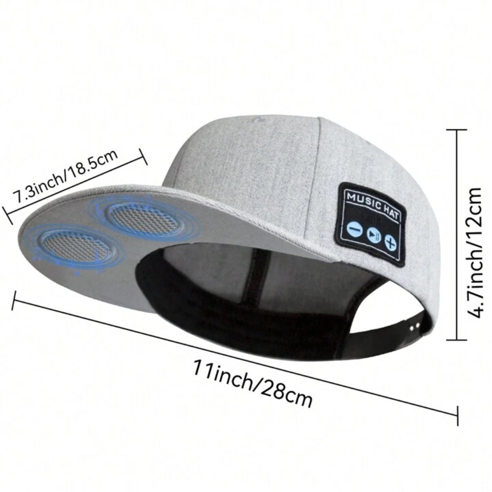 Bluetooth Music Hat with Dual Speakers and Built-in Microphone